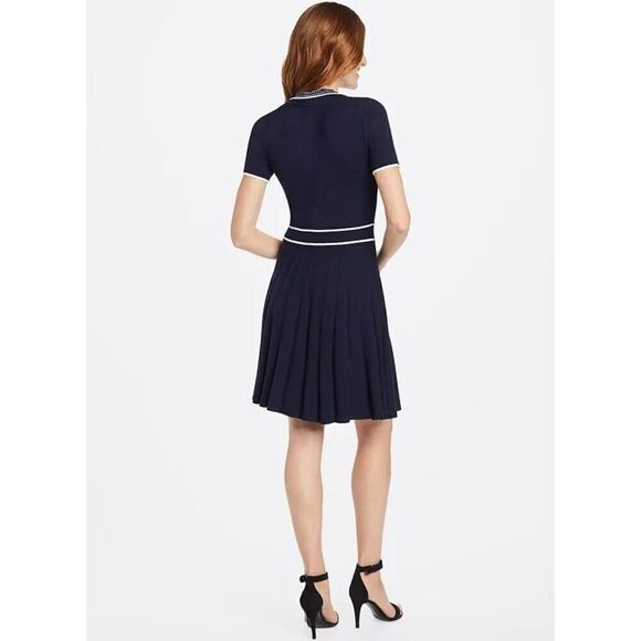 Draper James Women’s Navy White Heart Dots Necktie Sweater Dress - Picture 4 of 11